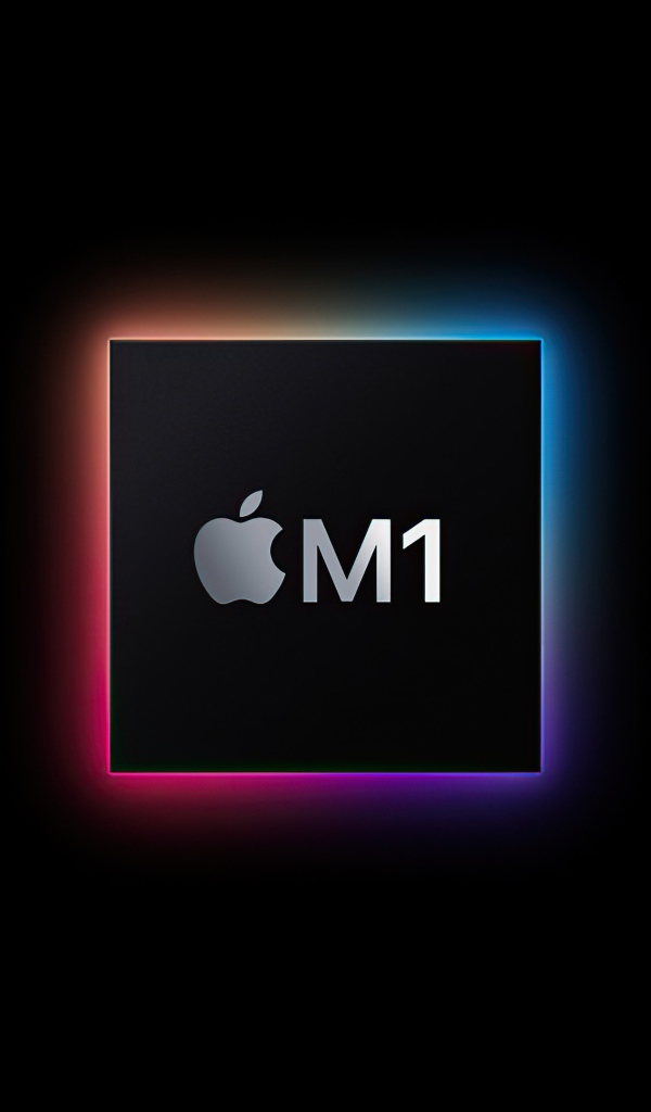 Новый  Apple M1 чип на черном фоне