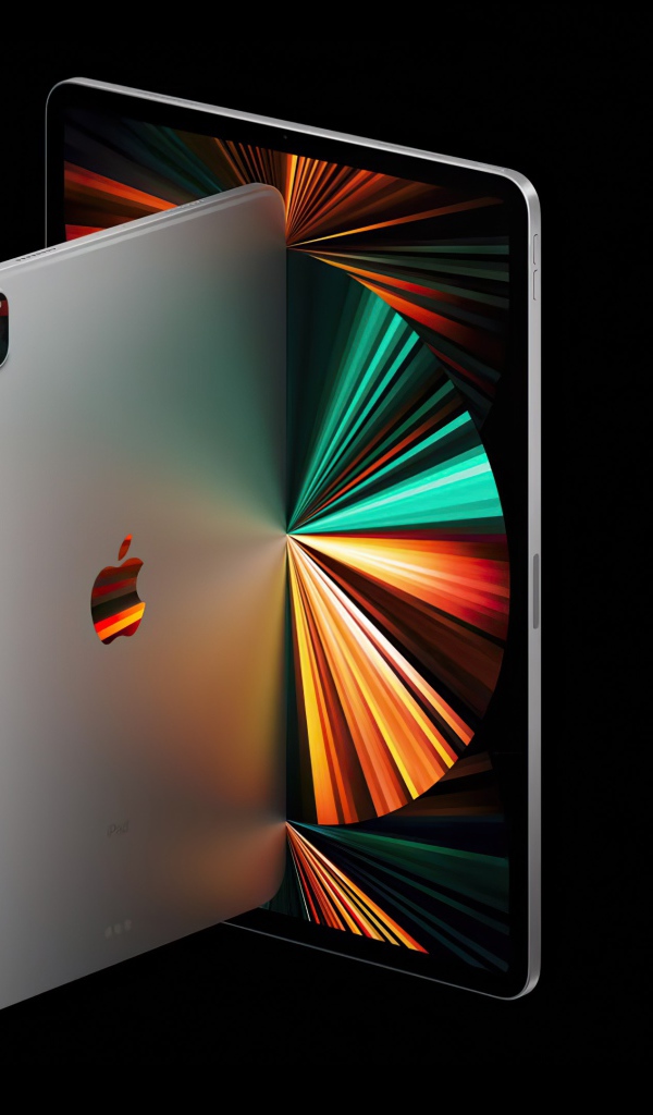 Тонкий  iPad Pro 2021 года на черном фоне