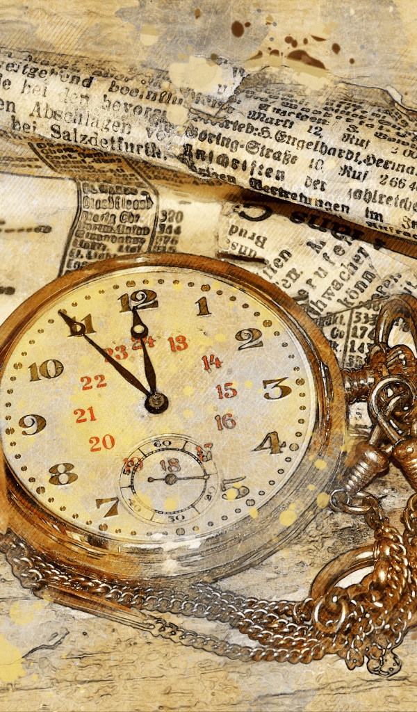 Карманные часы со старой бумагой