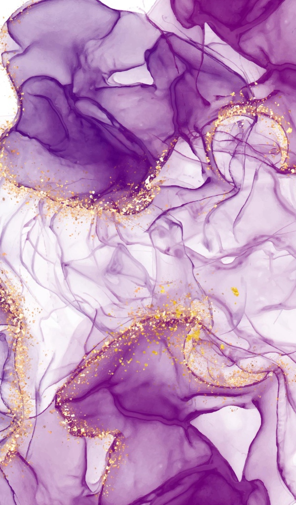 Фиолетовый дым с блестками на белом фоне 