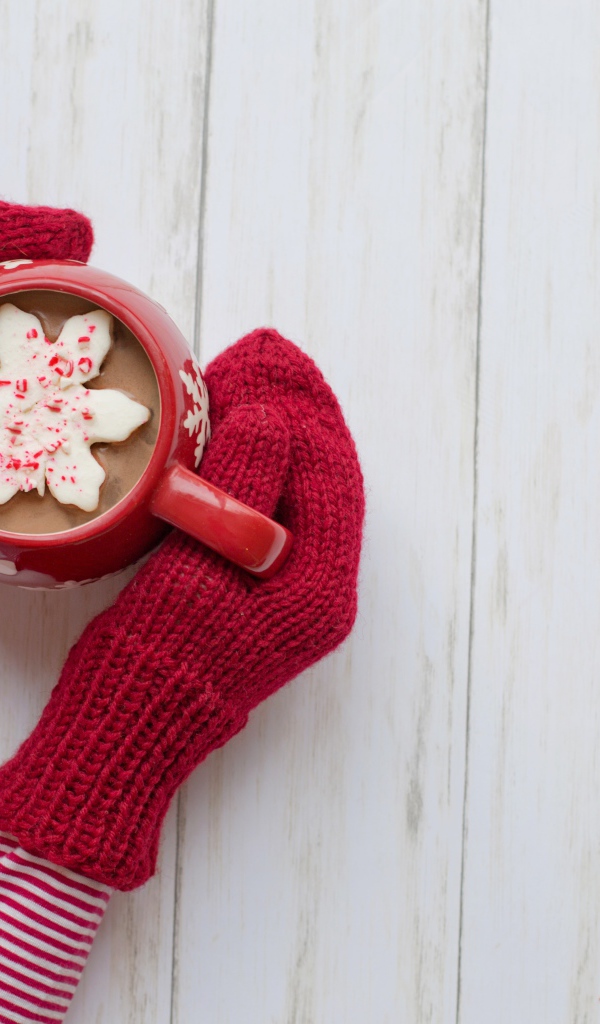 Чашка чая с печеньем в руках девушки 