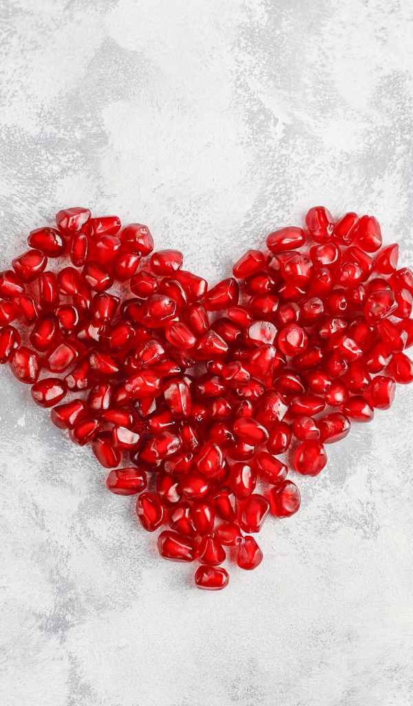 Heart of red pomegranate seeds