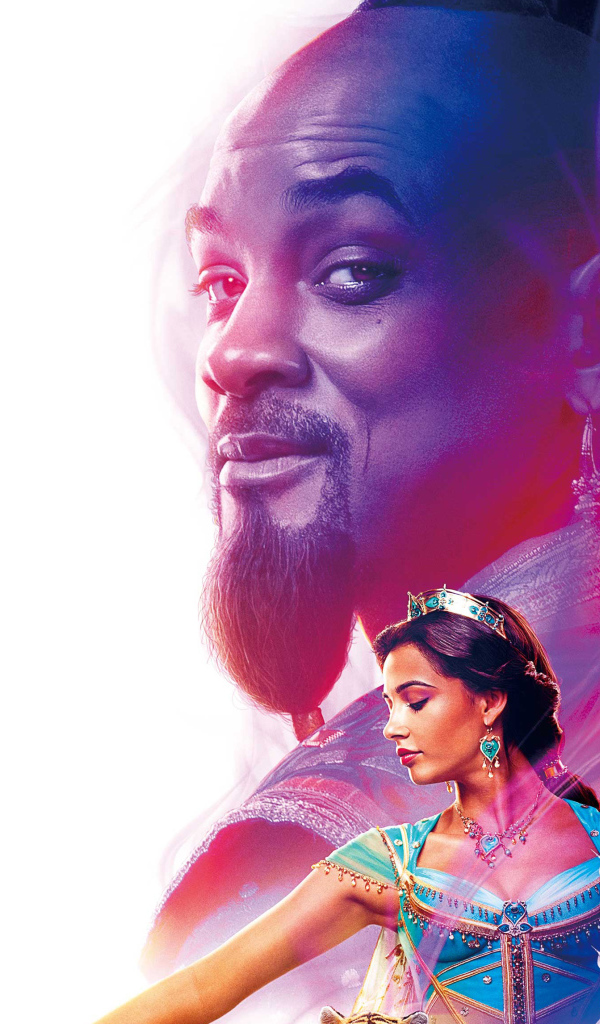 Постер фильма Алладин на белом фоне