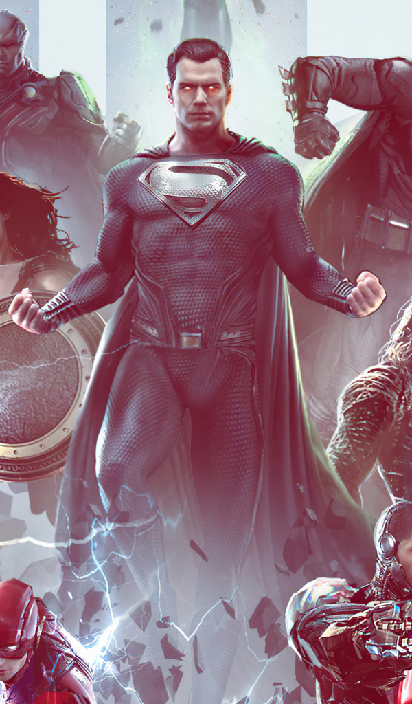 Постер с главными героями Лига справедливости Зака Снайдера, 2021