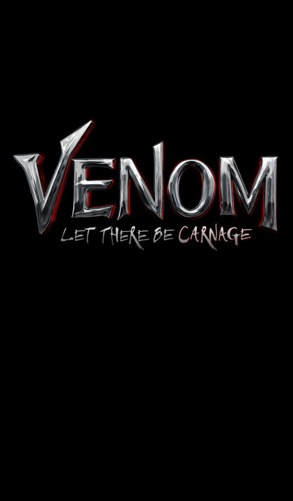 Логотип фильма Веном 2 на черном фоне