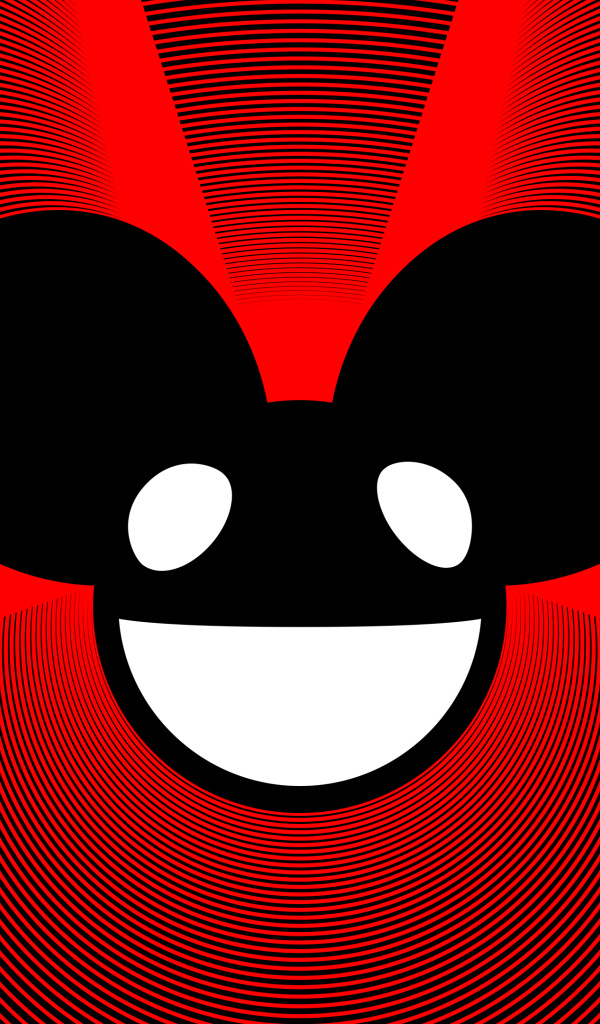 Диджей Дэдмаус на красном фоне