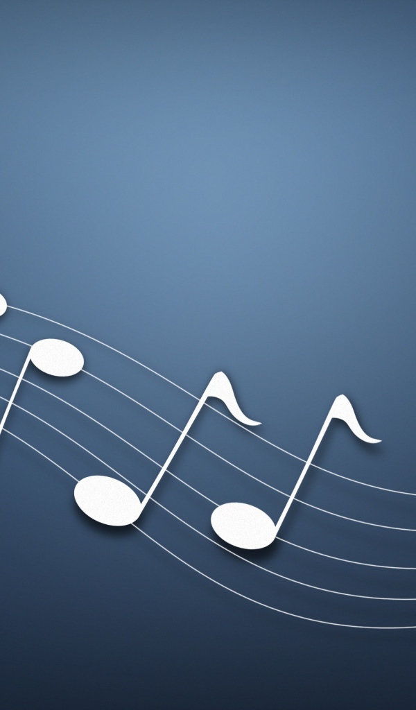 Белый нотный ряд на синем фоне