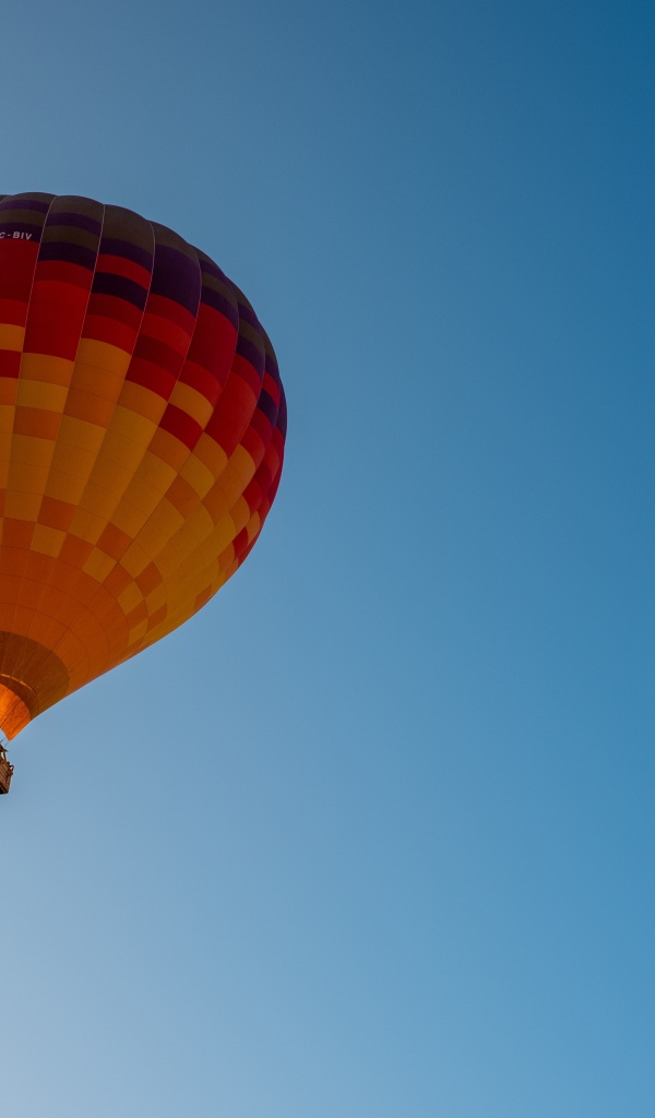 Два больших красочных воздушных шара в голубом небе