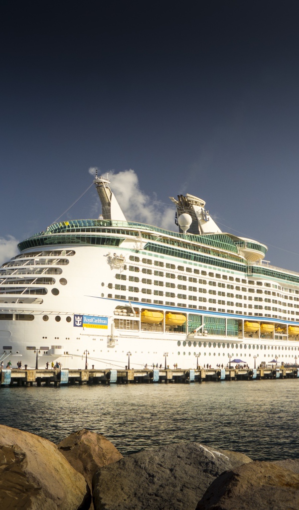 Большой круизный лайнер в море 