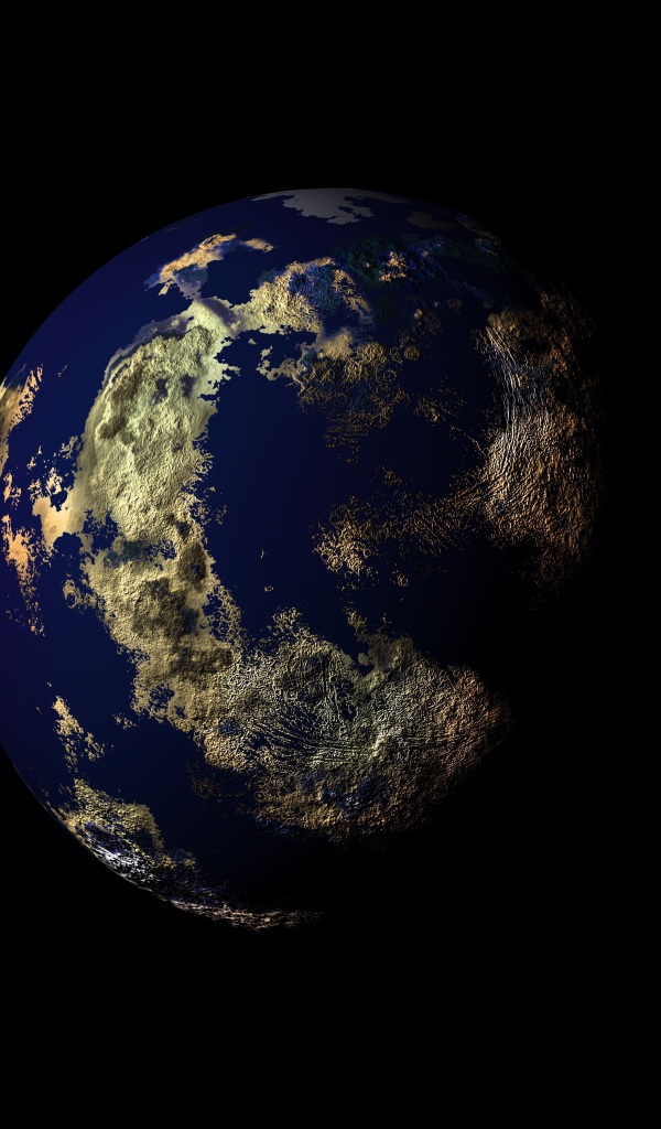 Большая планета Земля на черном фоне