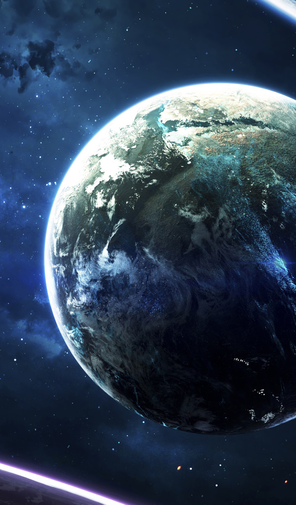 Синяя планета в бескрайнем космосе