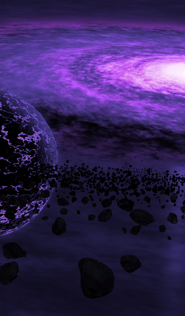 Полет метеоритов у черной дыры