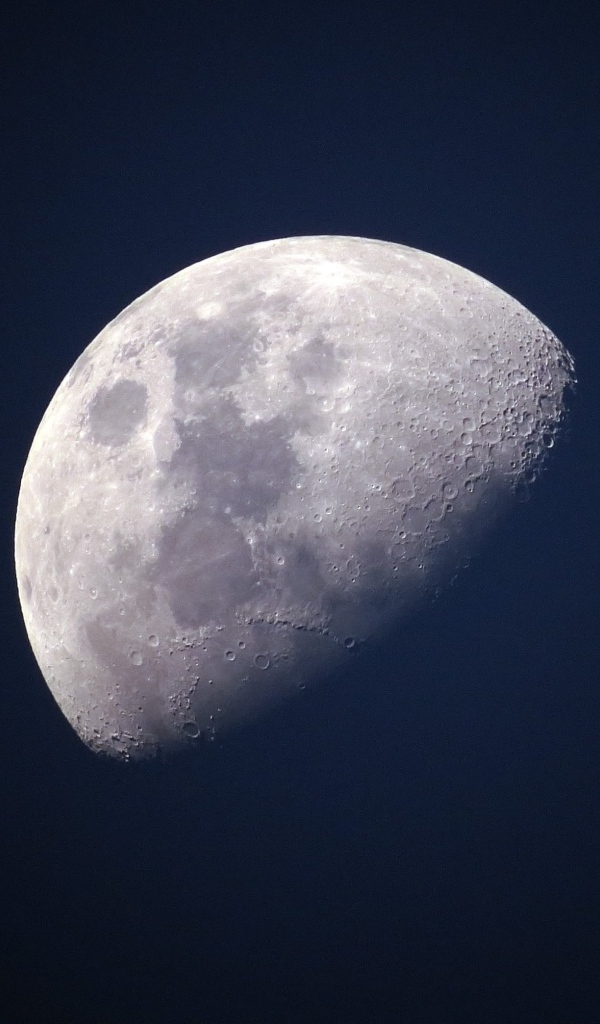 Половина луны в черном небе