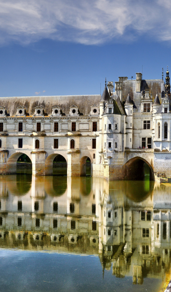 Красивый старинный замок Шенонсо, Франция