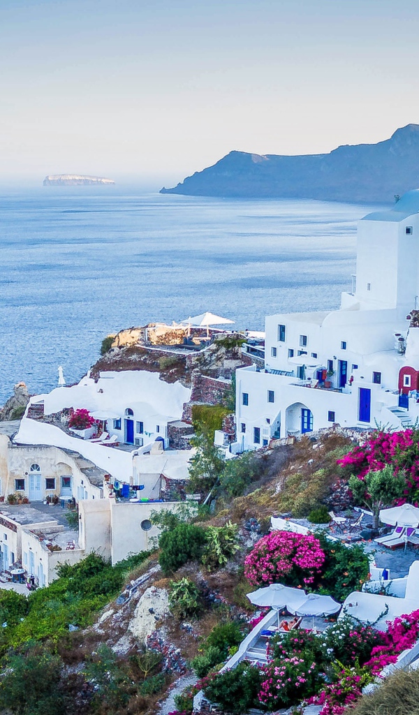 Вид на город Санторини, Греция