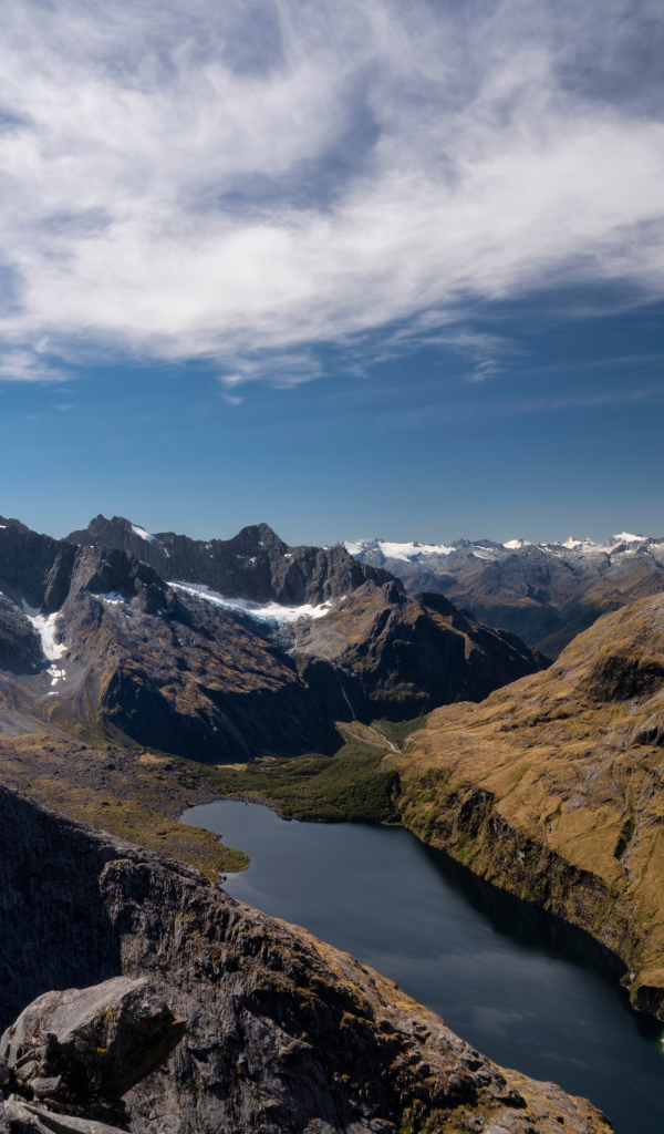 Озеро возле гор, Новая Зеландия