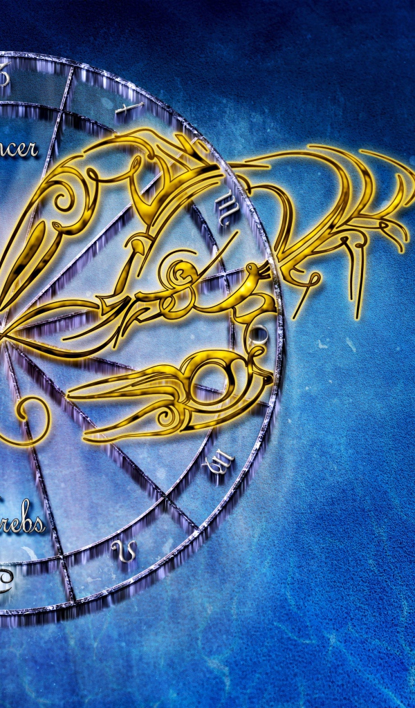 Зодиакальный знак рак на голубом фоне