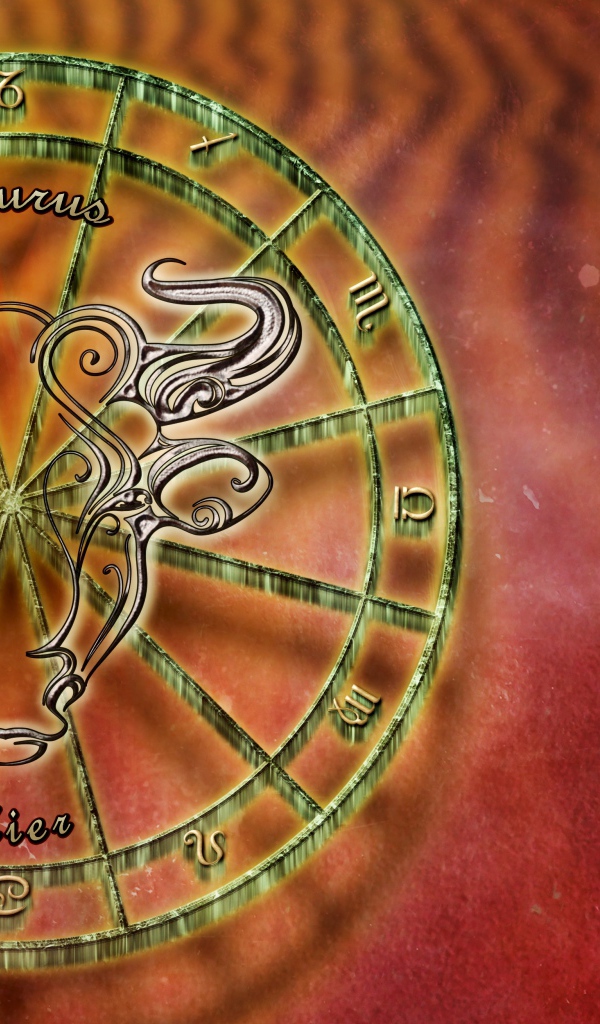 Зодиакальный знак телец на оранжевом фоне