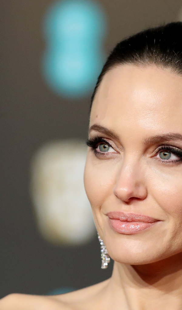 Beautiful earrings in the ears of actress Angelina Jolie