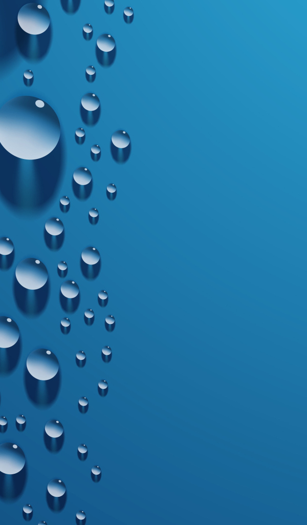 Капли 3д на голубой поверхности