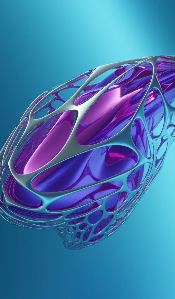 Объект 3д на голубом фоне