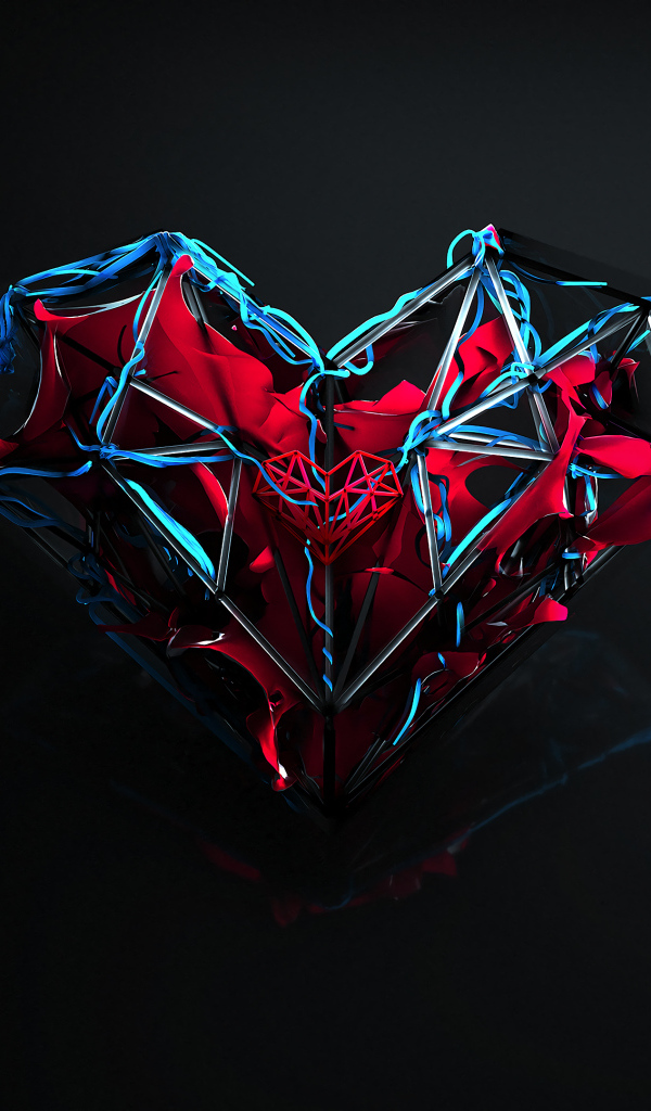 Абстрактное сердце на черном фоне