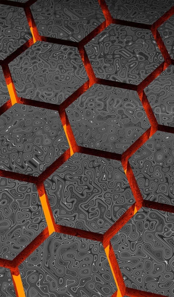 Абстрактные шестиугольники с лавой