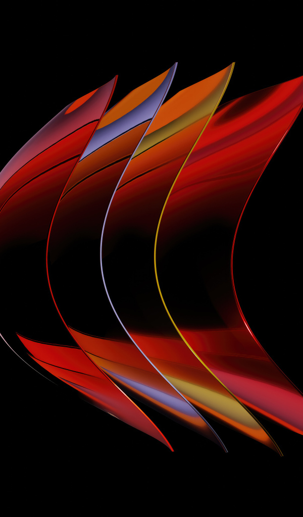 Абстрактные красные 3д формы на черном фоне