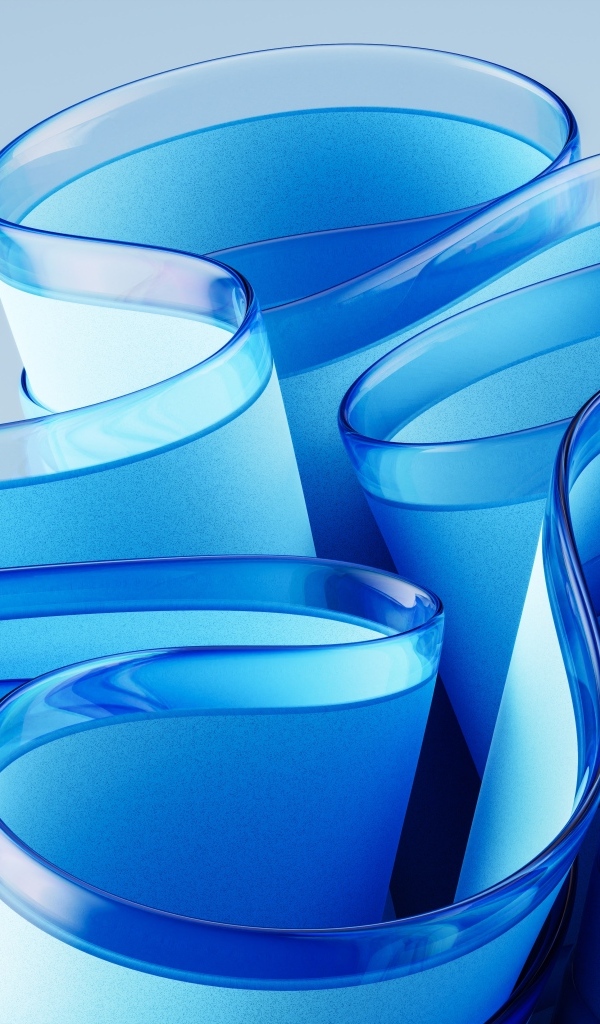 Абстрактный волнистый голубой узор на сером фоне