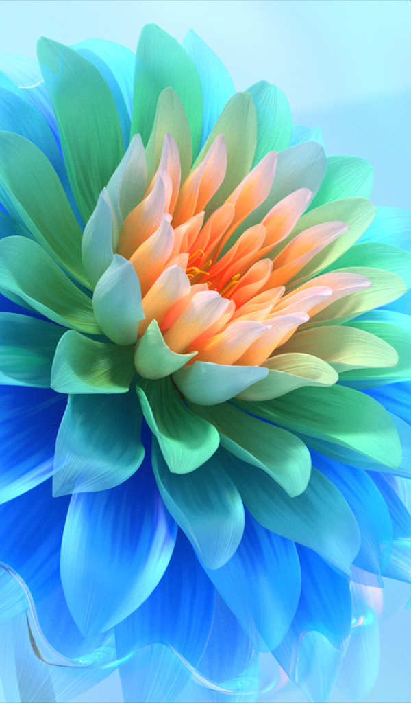 Красивый абстрактный цветок на голубом фоне