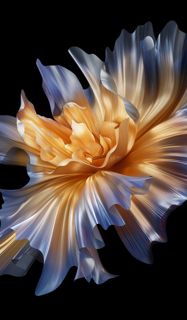 Красивый абстрактный белый цветок на черном фоне