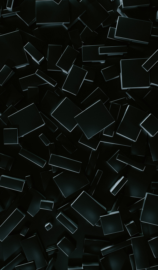 Черные абстрактные кубы крупным планом