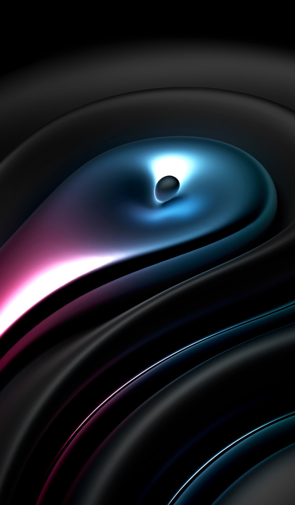 Черный абстрактный узор с синими вставками