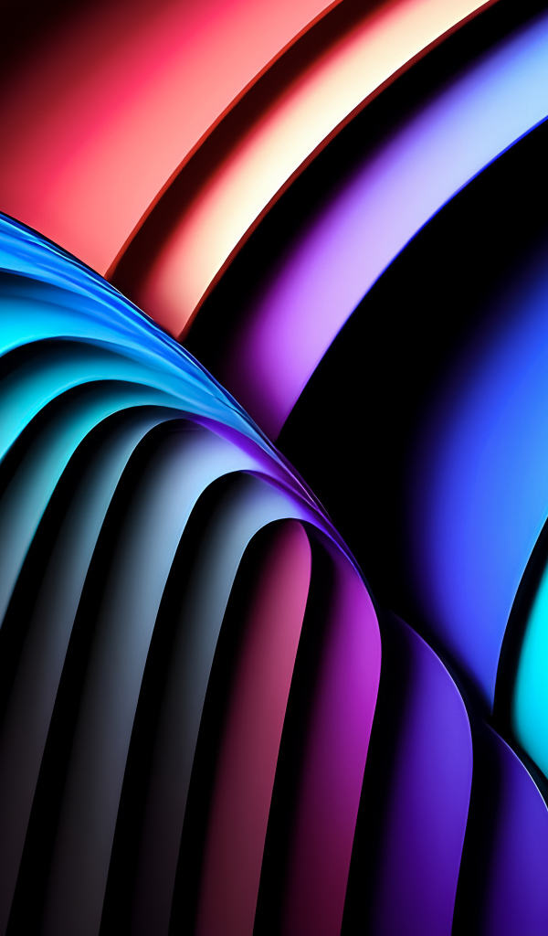 Черные и разноцветные абстрактные волны