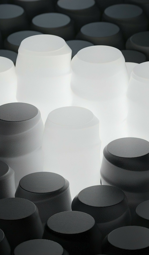 Черные  и белые 3д фигуры