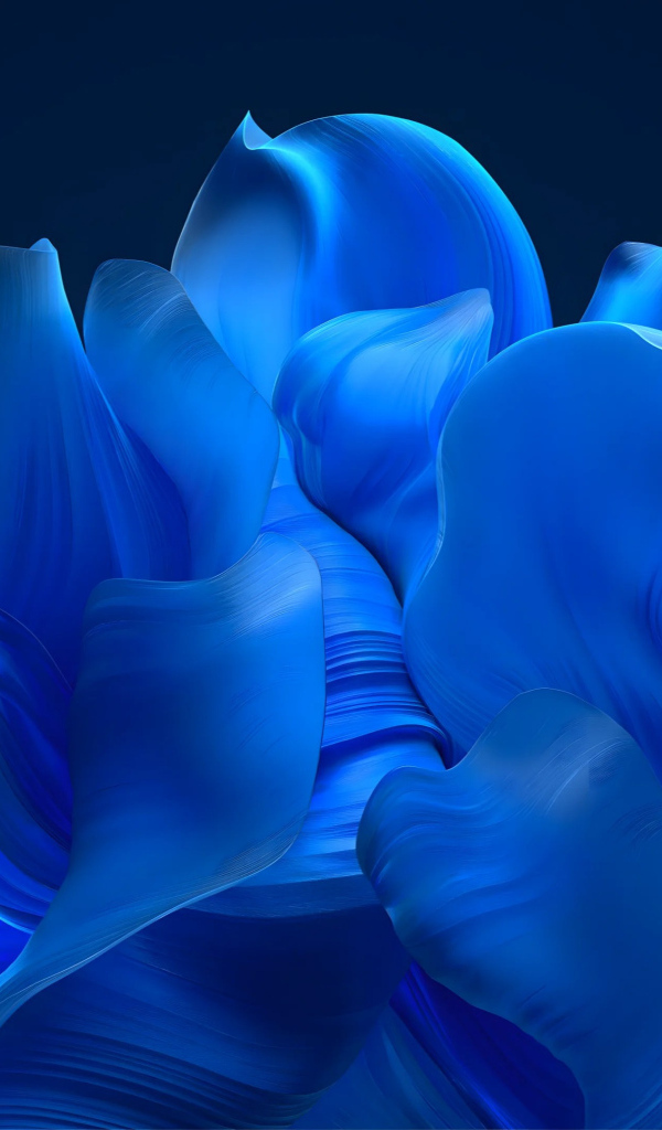 Голубой 3д цветок на синем фоне