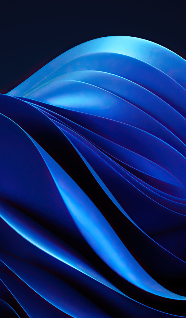 Синие абстрактные волны на черном фоне