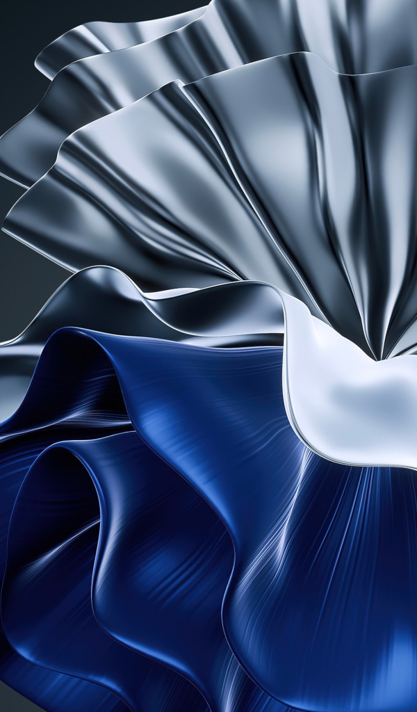 Синий и серебристый узор на сером фоне