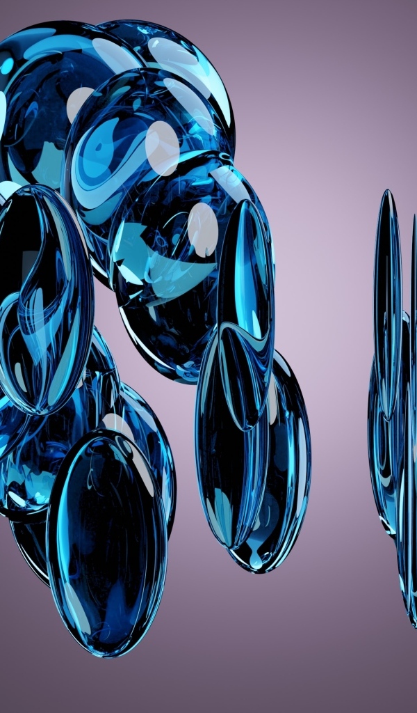 Синие кристаллы на черном фоне