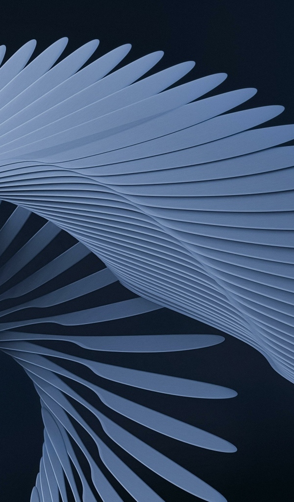 Голубой узор с перьями 3д графика