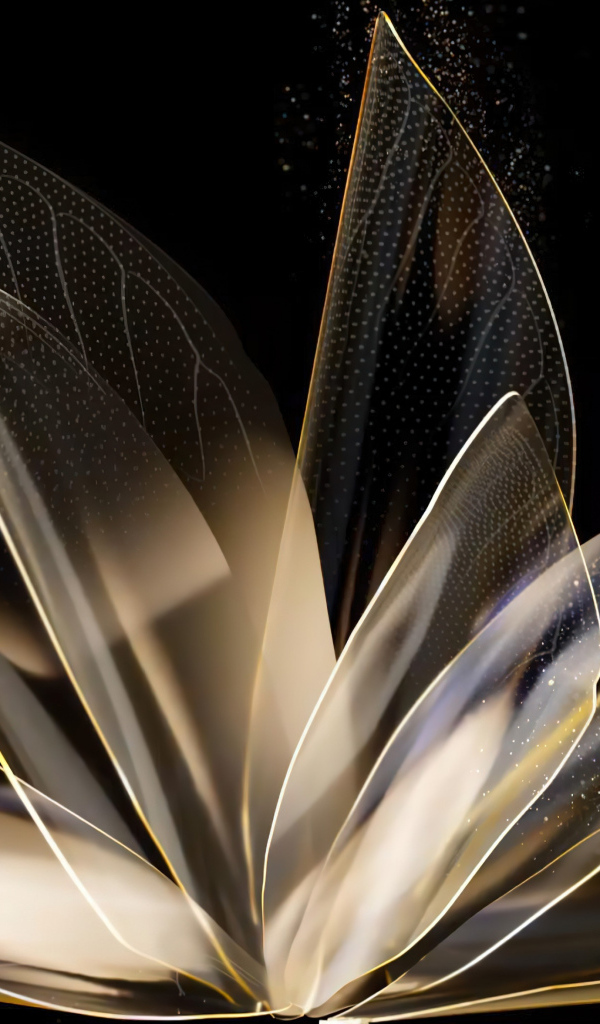 Фантастический абстрактный цветок на черном фоне