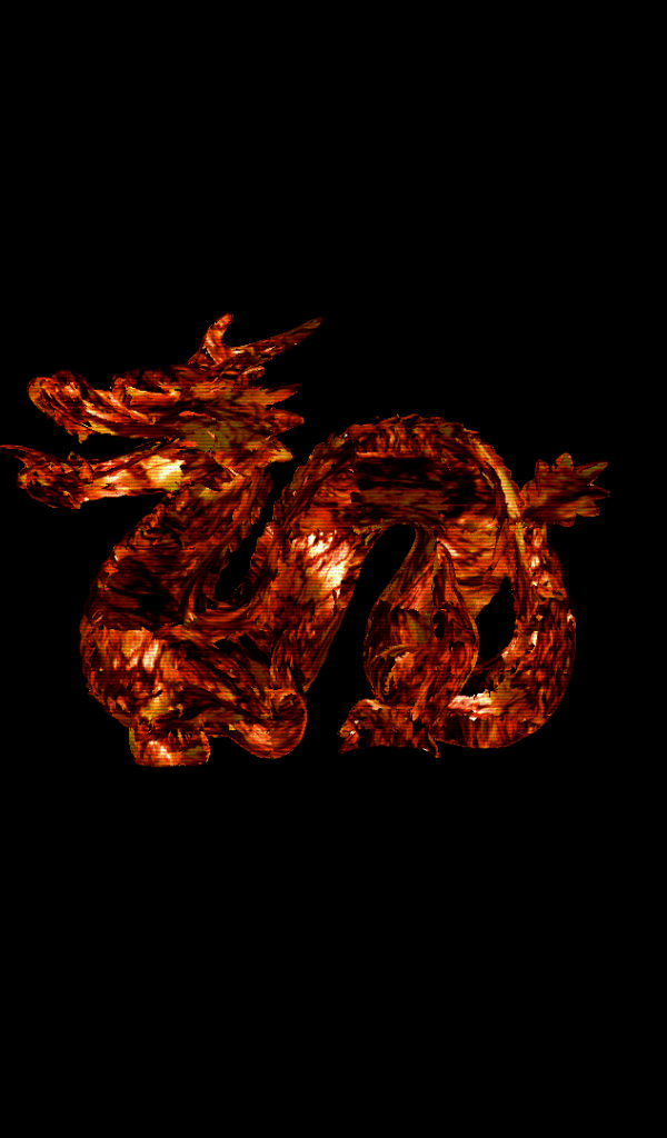 Огненный 3д дракон на черном фоне
