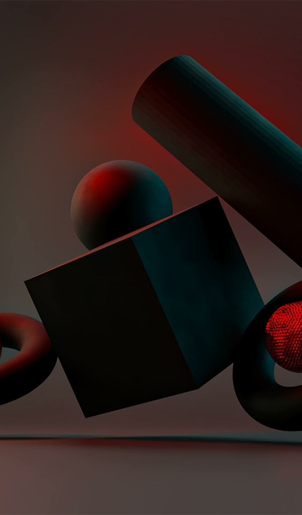 Геометрические 3д фигуры парят в воздухе