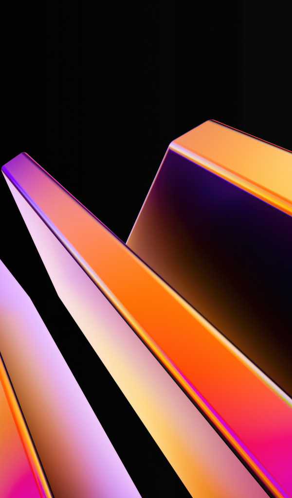 Геометрические неоновые фигуры на черном фоне