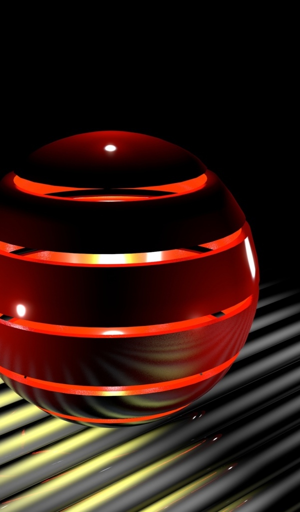 Светящийся 3д шар на черной решетке