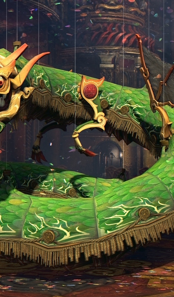 Зеленый китайский 3д дракон