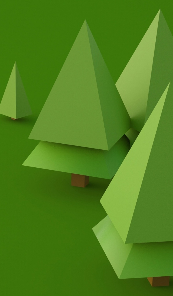 Зеленые геометрические 3д елки