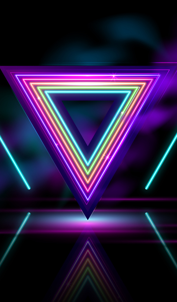 Перевернутый неоновый треугольник