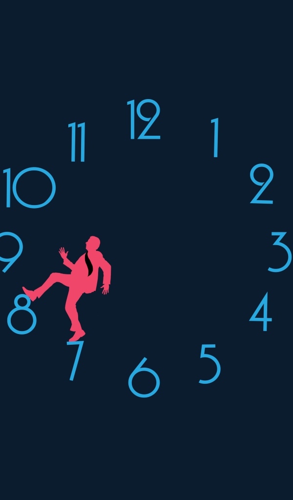 Человек бежит по циферблату часов