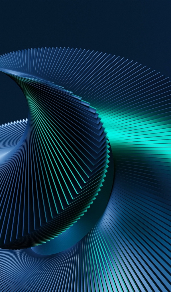 Металлическая спираль на черном фоне 3д графика